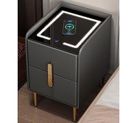 SZITW Table de chevet Intelligente avec tiroir, Table de chevet étroite, Petite Table de chevet, Table de chevet Intelligente (Couleur : Gris foncé, Taille : 35 cm)