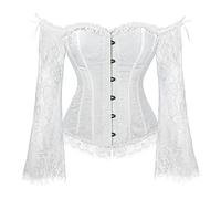 SZIVYSHI Corset avec Manches - Corsets pour Femmes - Lingerie à la mode Overbust - Top Bustier à Lacets - Noir - XS