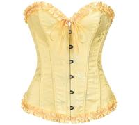 SZIVYSHI Corset bustier en plastique à lacets pour femme Iris Jaune, S