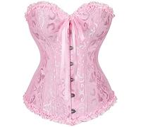 SZIVYSHI Corset bustier en plastique à lacets pour femme, rose, 4XL