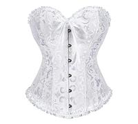 SZIVYSHI Corset, bustier, style vintage, gothique, corsage, pour femme, haut, Blanc., XXL