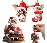 SZJFYMQ 3PCS Décoration de Noël Gremlins, Chaussettes, Chien Volant Dragon, Chaussettes de clés suspendues pour la fête de Noël Décoration bricolage-8CM