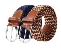 SZJH 2 pièces Unisexe Ceinture Tressée Élastique Ceinture en Tissu Élastique pour Hommes et Femmes