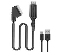 SZJUNXIAO Adaptateur péritel vers HDMI 1080P Convertisseur Péritel vers Hdmi avec câble HDMI entrée péritel Sortie vidéo Adaptateur Audio pour Sky/DVD/STB pour l'affichage sur HDTV
