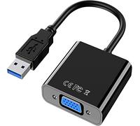 SZJUNXIAO Adaptateur USB vers VGA, Adaptateur USB 3.0 vers VGA Full HD 1080P Adaptateur Multi-écran Mâle vers Femelle pour Ordinateur Portable, PC, Moniteur, projecteur, HDTV