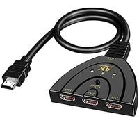 SZJUNXIAO Compatible with PS4/Xbox/Fire TV/Blue-Ray/DVD Player HDMI Switch 4K@30Hz, 3 Entrées 1 Sortie Multiprise Commutateur HDMI Switch UHD/3D/1080P@60Hz Splitter Adaptateur HDMI