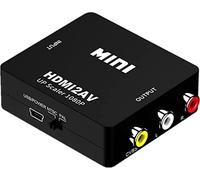 SZJUNXIAO Convertisseur HDMI vers AV, 1080P | 3RCA Convertisseur Vidéo/Audio Composite Prenant en Charge PAL/NTSC avec Câble d'alimentation USB Adaptateur de commutateur de détartreur