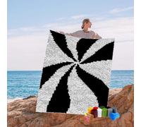 SZKBEUO Grande Taille Kit Tapis au Point Noué Tapis à Crochets à Loquet à Nouer Soi-même CréAtion de Tapis et Canvas Crochet Inachevé Kit de Broderie au Point de Croix pour Débutants 75 x110 cm