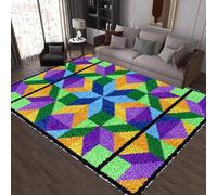 SZKBEUO Kit Tapis Point Noué à Faire Kits de Crochet de Loquet Point de Croix Latch Hook Kit de Tapisserie Tapis Noué à Nouer Soi-Même Kits pour Adultes Débutants 69 x102 cm