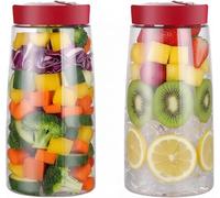 SZKKQKJ Lot de 2 bocaux de fermentation avec aération 1 voie d'aération - 2,2 litres - Idéal pour une fermentation sûre du kéfir, du kimchi, de la choucroute,kefir grains