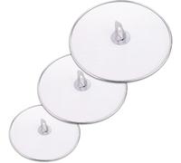 SZKKQKJ Lot de 3 poêles anti-éclaboussures en acier inoxydable multifonction avec poignée de cuisine pliable, Ø 25/32/33 cm, couvercle d'épreuve d'huile
