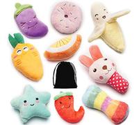 SZKOKUHO Lot de 9 Jouets couineurs en Peluche pour Petits Chiens à Mordre à Tout Moment, Couleurs et catégories variées