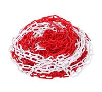 szkoo Chaîne de délimitation de 30,5 m - Rouge et blanc - En plastique - Pour la sécurité d'avertissement, le contrôle humain, la circulation, la file d'attente