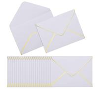 szkoo Lot de 100 enveloppes blanches A7 à rabat en V pour invitations, mariages, fêtes et cartes de vœux 12,7 x 17,8 cm