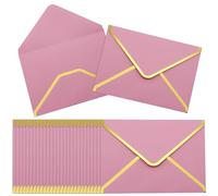 szkoo Lot de 100 enveloppes roses A7 à rabat en V pour invitations, mariages, fêtes et cartes de vœux 12,7 x 17,8 cm
