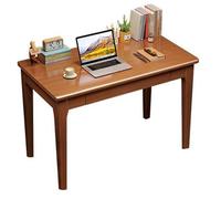SZKTHD Ensemble Bureau Et Chaise en Bois Massif pour Bureau À Domicile, Table D'ordinateur avec Tiroir Et Fauteuil Rembourré pour Chambre Ou Espace De Travail(Brown(A),60x40x75cm)