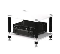 SZKTHD Étagère HiFi/Audio Meubles Et Supports HiFi À 1-4 Niveaux Support Multimédia avec Pointes De Découplage Meuble Colonne Audio/vidéo(Blanc,60 * 48 * 37cm(2Tier))