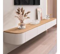 SZKTHD Meuble TV flottant pour salon - Banc TV mural suspendu avec tiroirs - Console multimédia TV (bois, 260 cm)