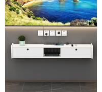 SZKTHD Meuble TV Mural Blanc De Petite Taille Étagère pour Décodeur Support De Rangement pour Routeur Meuble TV Flottant Meuble De Rangement Mural Multimédia(80x23x23cm)