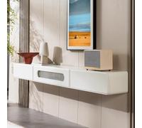 SZKTHD Meuble TV Mural en Bois Massif Blanc 150/180/200/220 Cm Meuble Multimédia De Salon(180CM/70.9IN)