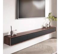 SZKTHD Meuble TV Mural en Bois Massif Couleur Noyer Meuble TV Suspendu avec Tiroirs en Bois D'hévéa(200x30x24cm)