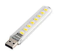 SZLGRZLDZSH RZL LED Lights 2pcs Mini USB LED Lampe de Poche 3led 8led Work Light Lampe de Torche Portable Blanc Chaud Blanc Light Light USB Chargement USB (Couleur : Bianco, Taille : 8 LED)