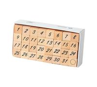 SZLIFE 1 boîte de tampons en bois pour estampage de motifs décoratifs, pour décoration, peinture, artisanat, scrapbooking, fabrication de cartes, Nombres