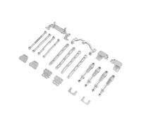 SZLIFE 1 Ensemble Tige D'Axe Voiture Télécommandée et Support de Pont Métal Complet Aluminium pour Mise à Niveau de Voitures RC 1/12 Adapté Aux Amateurs de M, argent