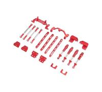 SZLIFE 1 Ensemble Tige D'Axe Voiture Télécommandée et Support de Pont Métal Complet Aluminium pour Mise à Niveau de Voitures RC 1/12 Adapté Aux Amateurs de M, rouge