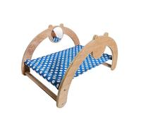 SZLIFE Abri Confortable pour Petits Animaux en Bois Naturel, Miroir de Chat