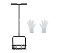 SZLIFE Aérateur de Chantier d'outils de pelouse Manuel avec Manche en T Manchette Polyvalente et Outil de Jardin de Nettoyage de saleté avec 14 Pointes
