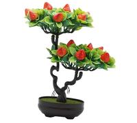 SZLIFE Arbre fruitier artificiel, bonsaï, simulation de pot léger et polyvalent, pour salon, intérieur ou extérieur, Fraise
