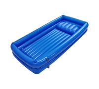 SZLIFE Baignoire gonflable en PVC, chevet, baignoire pour le lavage complet du corps au lit, pliable, bain glace et bain chaud pour les, Bleu
