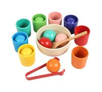 SZLIFE Balles dans des gobelets Classification des couleurs Activités d'apprentissage préscolaire Développement Multicolore Robuste