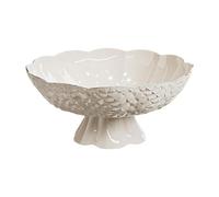 SZLIFE Bol à Fruits, Support pour Corbeille à Fruits, Coupe à Fruits, Bol de Service, Coupe Décorative Sur Pied avec Trous d'égouttage pour Desserts et Salades, pour L'entrée, La Cuisine ou, Blanc