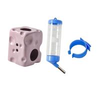 SZLIFE Bouteille d'eau pour Hamster avec Support en céramique, Bouteille de 125 ML pour réservoir en Verre, Accessoires Multifonctions, Hauteur réglable, Violet