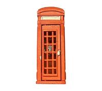 SZLIFE Cabine téléphonique miniature à l'échelle 1:64, idéale pour décorer une maison de poupée. Décor réaliste en résine, accessoire photo, mini, Rouge