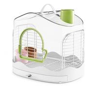 SZLIFE Cage Oiseaux Portable, Volière Transportable pour Extérieur, Plastique PP avec Mangeoire & Abreuvoir, 33,2 x 29,1 x 29,5 cm