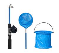 SZLIFE Canne à pêche télescopique, kit pêche Complet pour débutant, Action Souple, métal and synthétique Bleu/Noir, kit Canne à pêche 0,74 mètre a