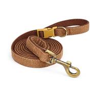 SZLIFE Collier et Laisse pour Chien, Double Couche Résistante, en Toile 2,1 m, Ensemble Réglable pour Grands Chiens XL, Promenades Urbaines et Campagne, Marron