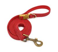 SZLIFE Collier et Laisse pour Chien, Double Couche Résistante, en Toile 2,1 m, Ensemble Réglable pour Grands Chiens XL, Promenades Urbaines et Campagne, Rouge