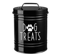 SZLIFE Conteneur de Stockage de Nourriture pour Chien, Fonctionnel, 1,5 L, poignée en métal Robuste, Joli Bocal Compact et scellé pour Animaux de Compagnie, Noir