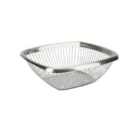 SZLIFE Corbeille à fruits moderne en acier inoxydable 304, design carré brossé, pour table de cuisine