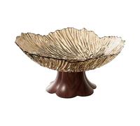 SZLIFE Coupe à Fruits sur Pied, Plat à Noix, Saladier avec Repose-pieds, Plateau pour Amuse-gueules et Collations Lors de Fêtes, or