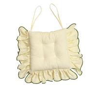 SZLIFE Coussin de Chaise à Volants, Doux et décoratif, carré, antidérapant, pour chaises de Salle à Manger, 40 x 40 cm, Beige