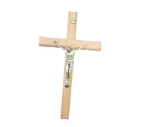 SZLIFE Crucifix mural Croix Croix en bois Décoration murale Collection Art religieux décoratif Ornement Décoration pour la maison Pâques Noël, Couleur Du Bois