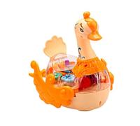 SZLIFE Cygne à engrenages mécaniques, lumineux et musical, apprentissage ludique avec roues universelles transparentes pour enfants de 3 ans et plus.