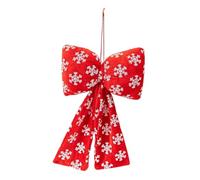 SZLIFE Décoration de Noël à Suspendre avec Flocon de Neige et nœud, décoration Fantaisie à Suspendre pour Sapin de Noël, Cintre de Porte pour Magasin de, Rouge