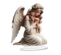 SZLIFE Décoration murale 2D avec socle, panneau acrylique à poser sur une table ou un bureau, pour une armoire ou un bureau, Ange de 22 Cm