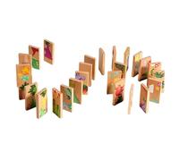 SZLIFE Dinosaur Dominoes Picture Game pour les tout-petits, jeux familiaux, jeu éducatif et assorti jouet de puzzle en bois pour enfants bébé âgé de 3 à 8